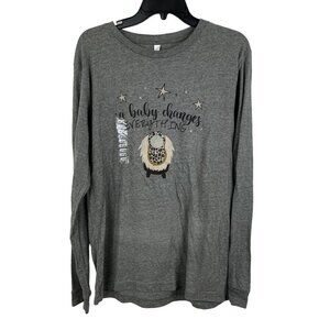 Bella Canvas Women Long Sleeve Crew Neck Top T-Shirt Size L